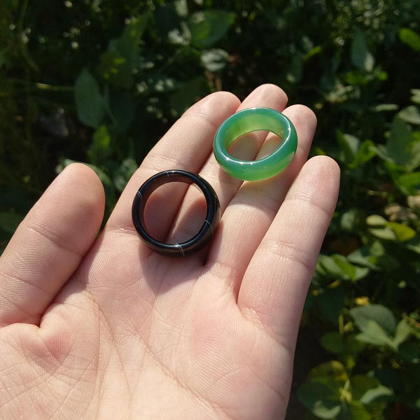 Natural Agate Stone Rings
