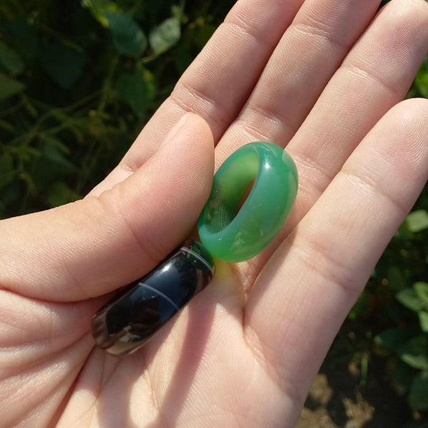 Natural Agate Stone Rings