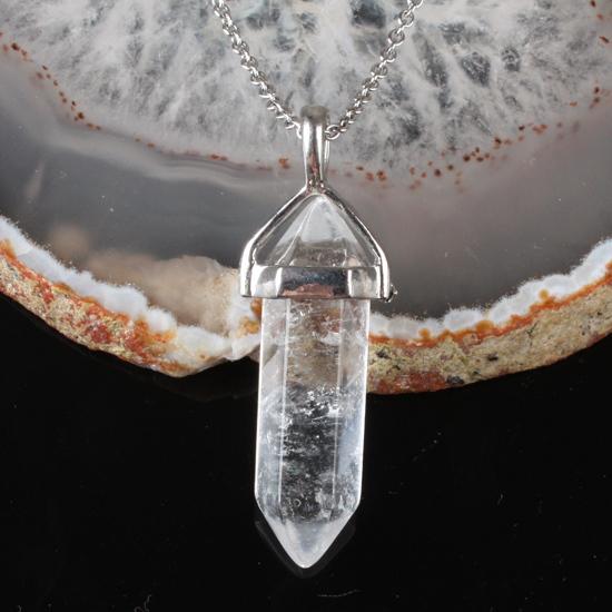 Lovely Faceted Quartz Pendant Necklace