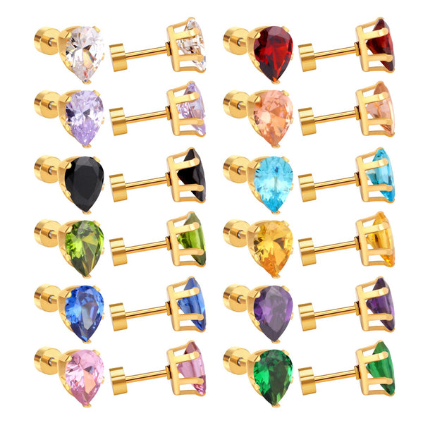 Natural Healing Crystal Stud Earrings