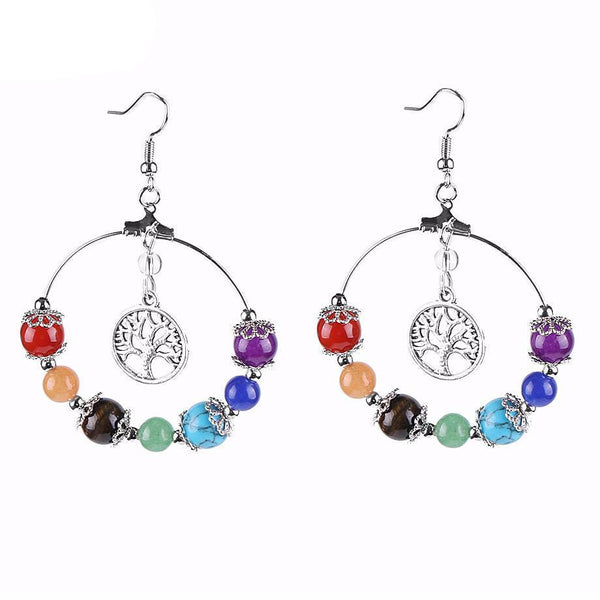 Tree of Life Gem Stones Earrings