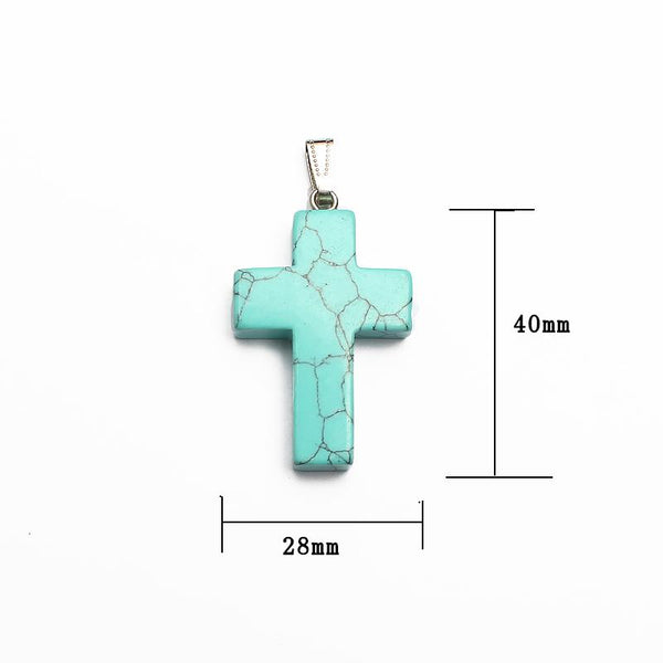 Natural Stone Cross Pendants