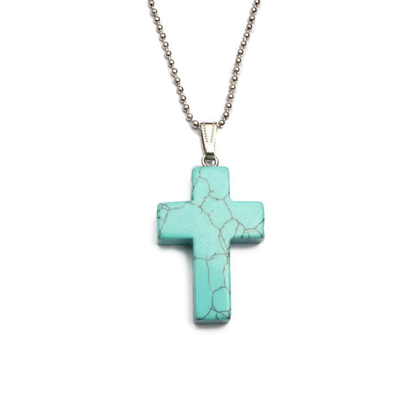 Natural Stone Cross Pendants