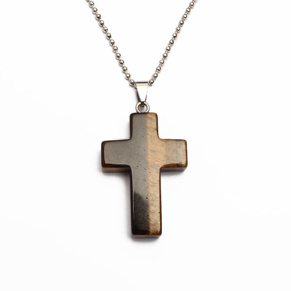Natural Stone Cross Pendants