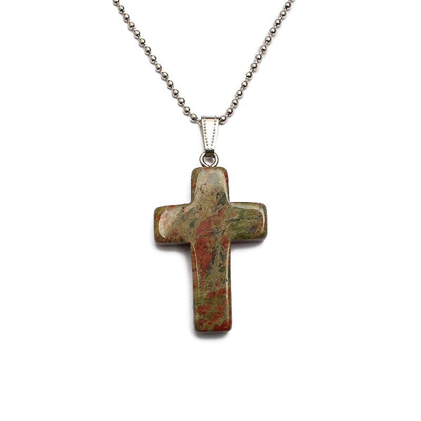 Natural Stone Cross Pendants