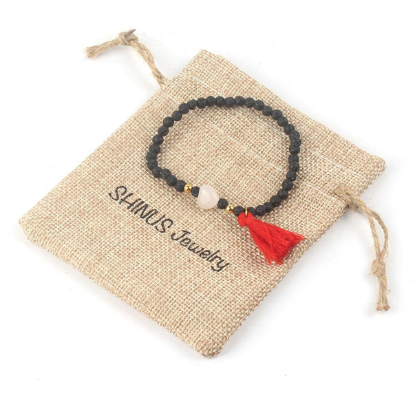 Natural Stone Boho Tassel Bracelet