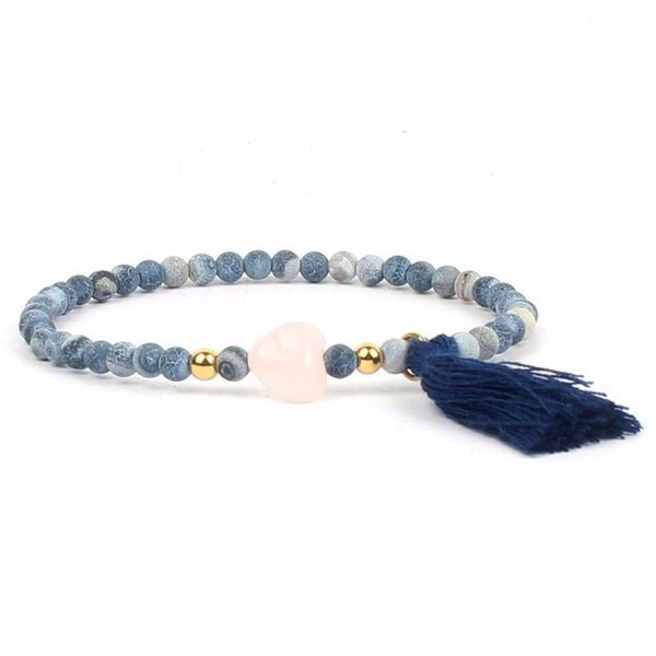 Natural Stone Boho Tassel Bracelet