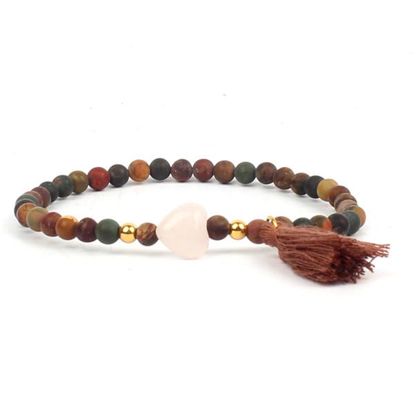 Natural Stone Boho Tassel Bracelet