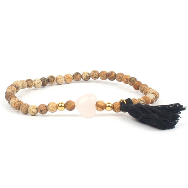 Natural Stone Boho Tassel Bracelet