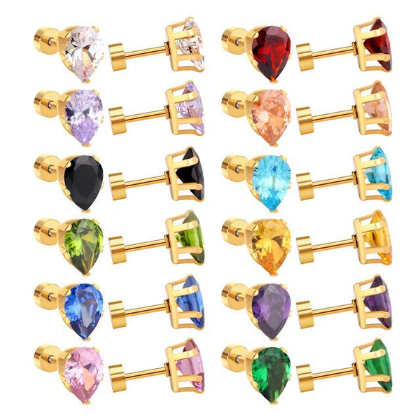 Natural Healing Crystal Stud Earrings