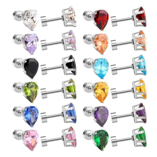 Natural Healing Crystal Stud Earrings