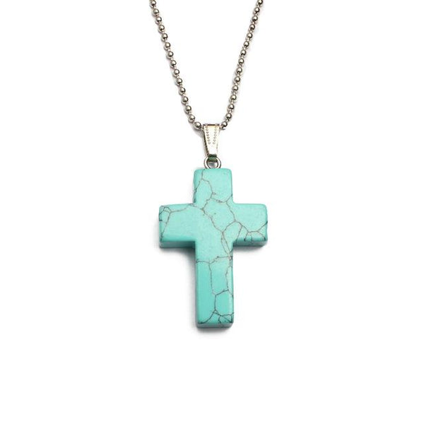 Natural Stone Cross Pendants