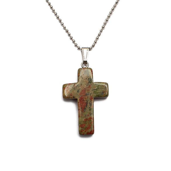 Natural Stone Cross Pendants