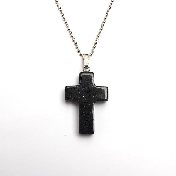 Natural Stone Cross Pendants